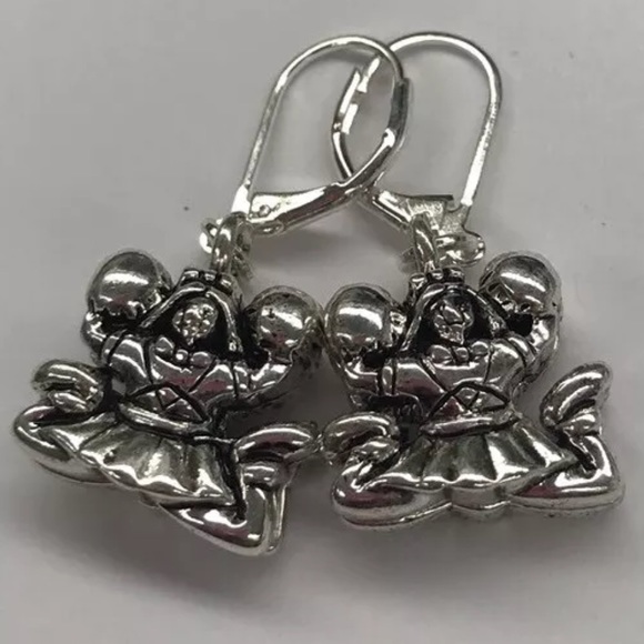 Cheerleader Dangle Earrings - Picture 2 of 2
